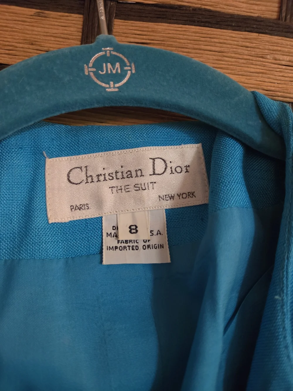 Dior Womens Turquoise Suit Jacket and Skirt Set